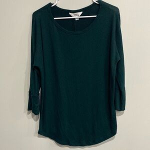 Market and Spruce teal emerald green sweater batwing sleeves, lightweight